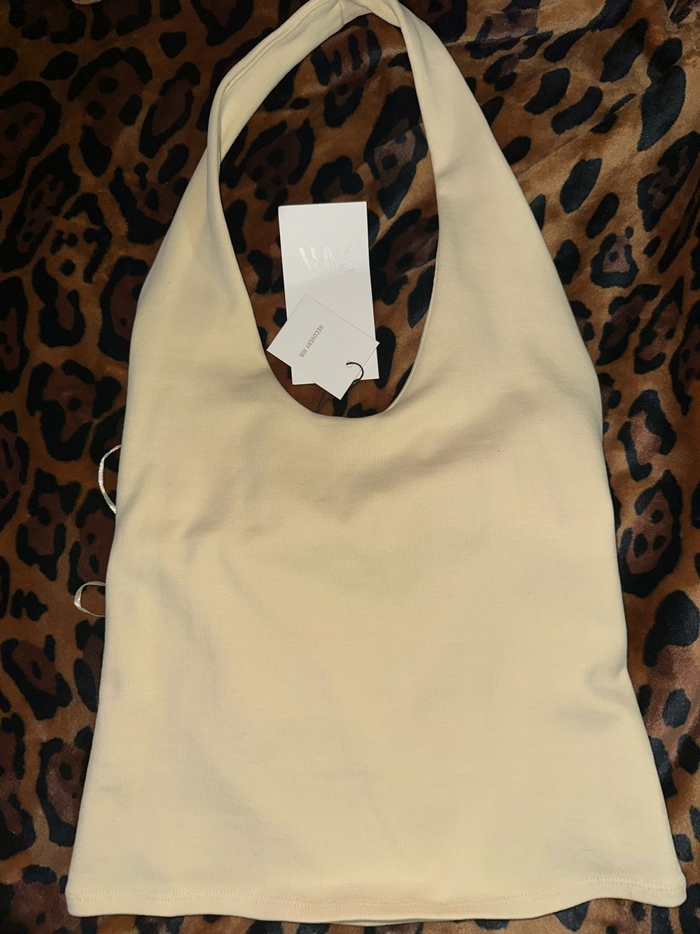 NWT Zara Butter Yellow Halter Top Sz. L